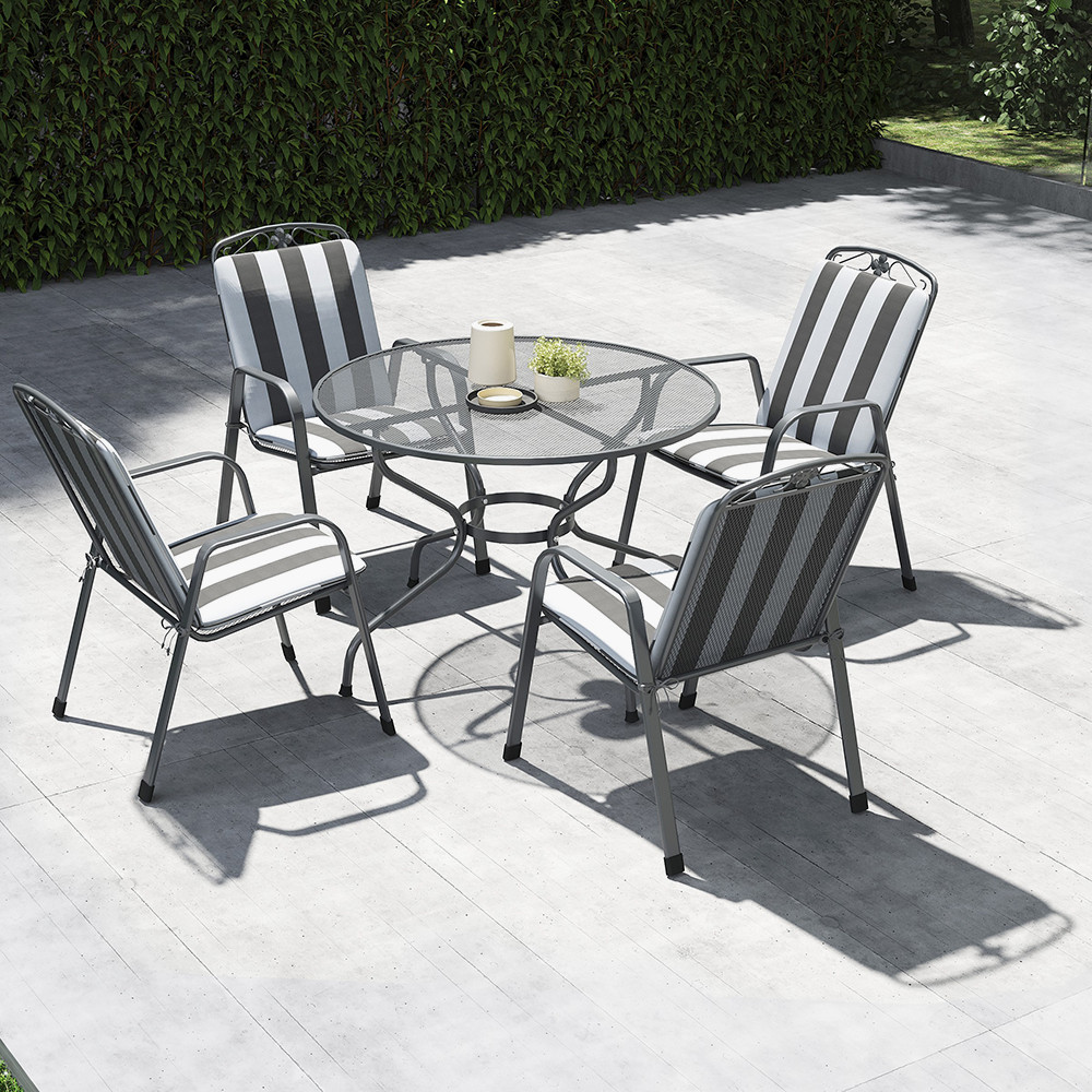 Pacific   Savoy Round 4 Seater Dining Set with Cushions in Size M, BrandAlley