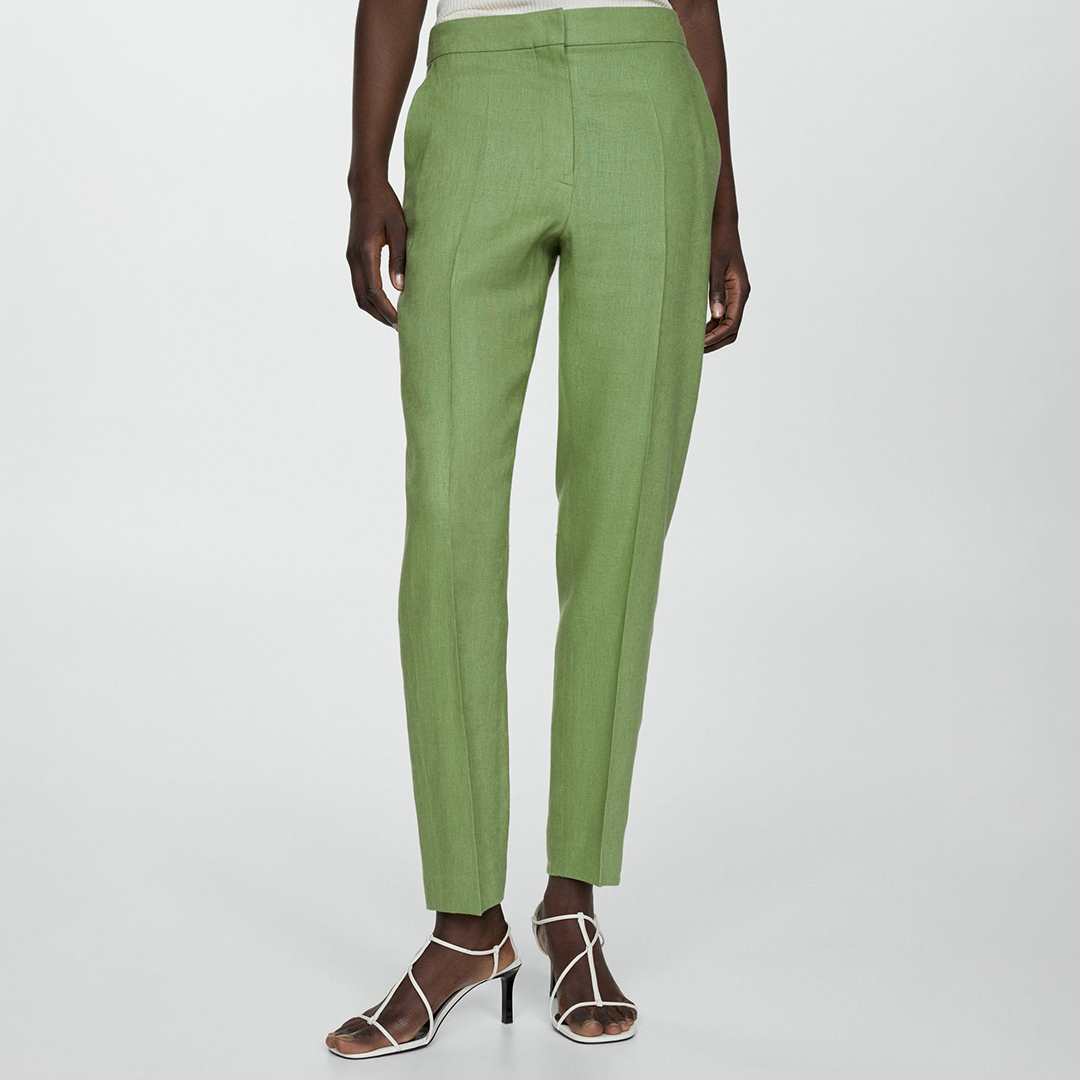 Sage Green Tailored Trouser - Mango - Modalova