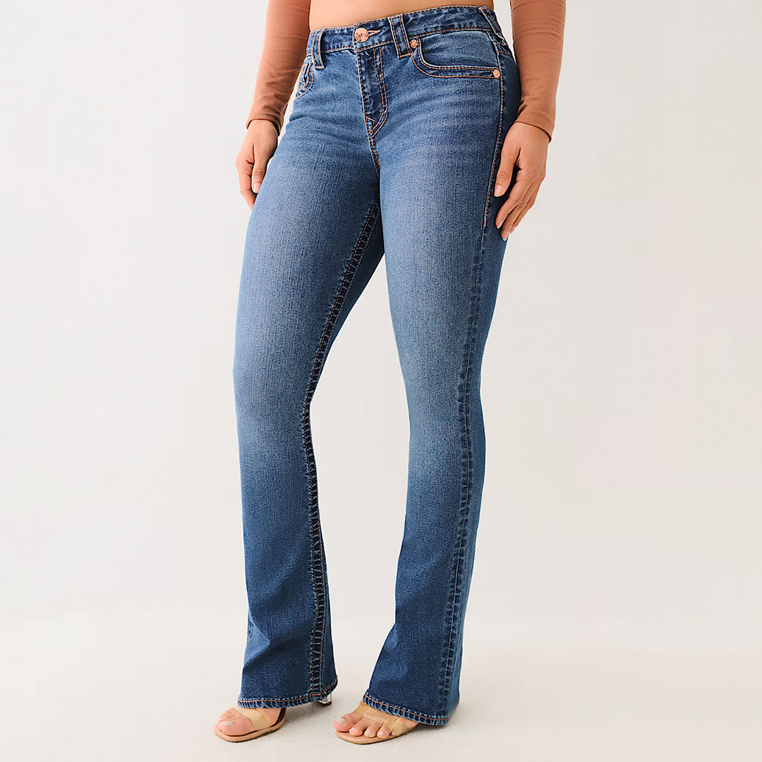 Dark Blue Becca Big T Bootcut Jeans