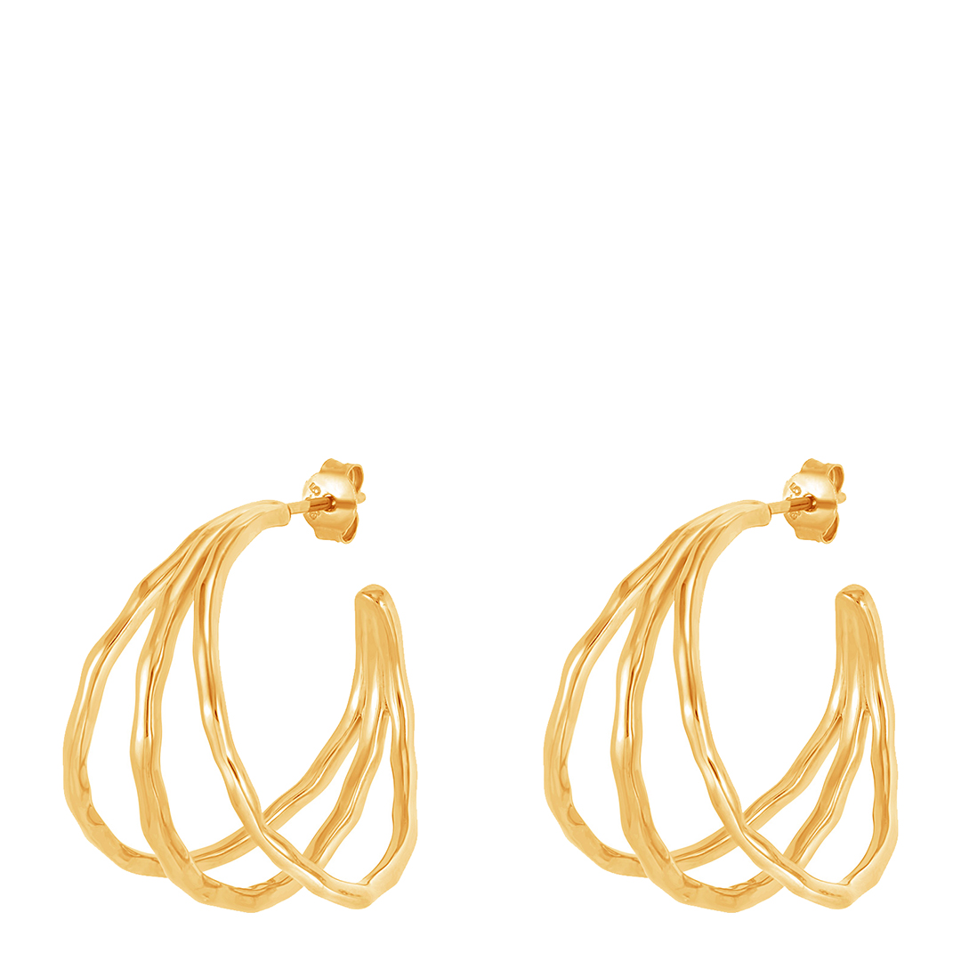 Silver Large Triple Row Waterfall Hoops