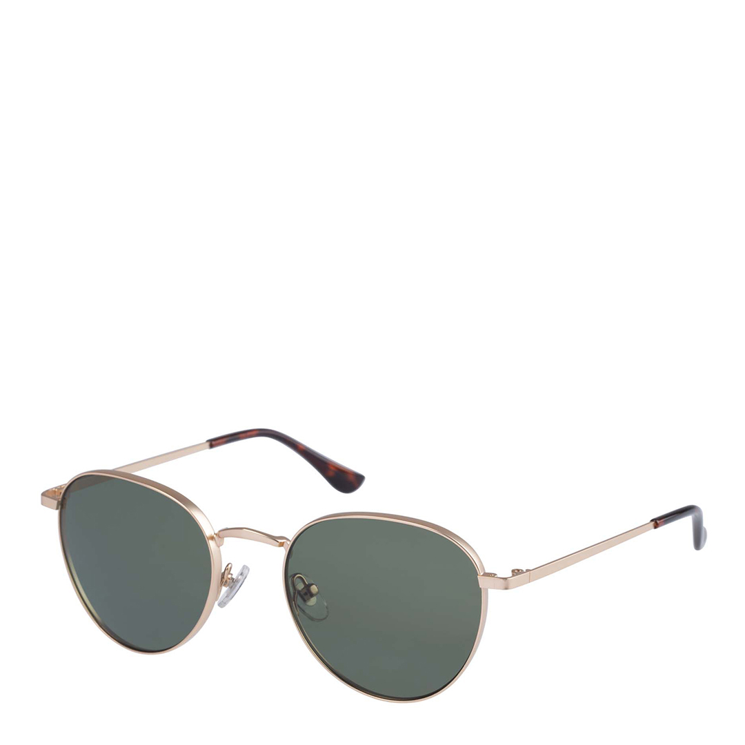 Gold Round Frame Sunglasses 52mm