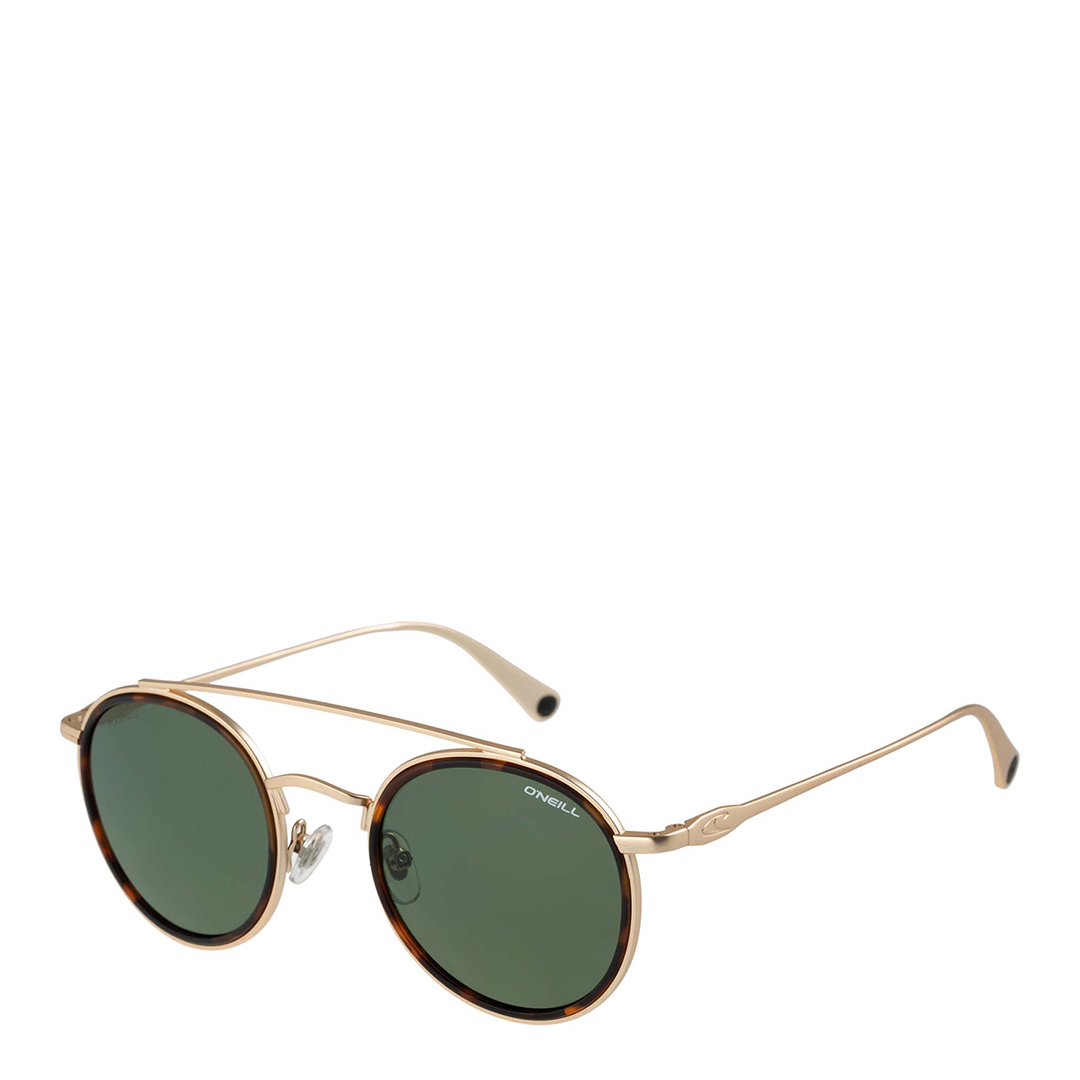 Gold Round Frame Green Lense Sunglasses 50mm