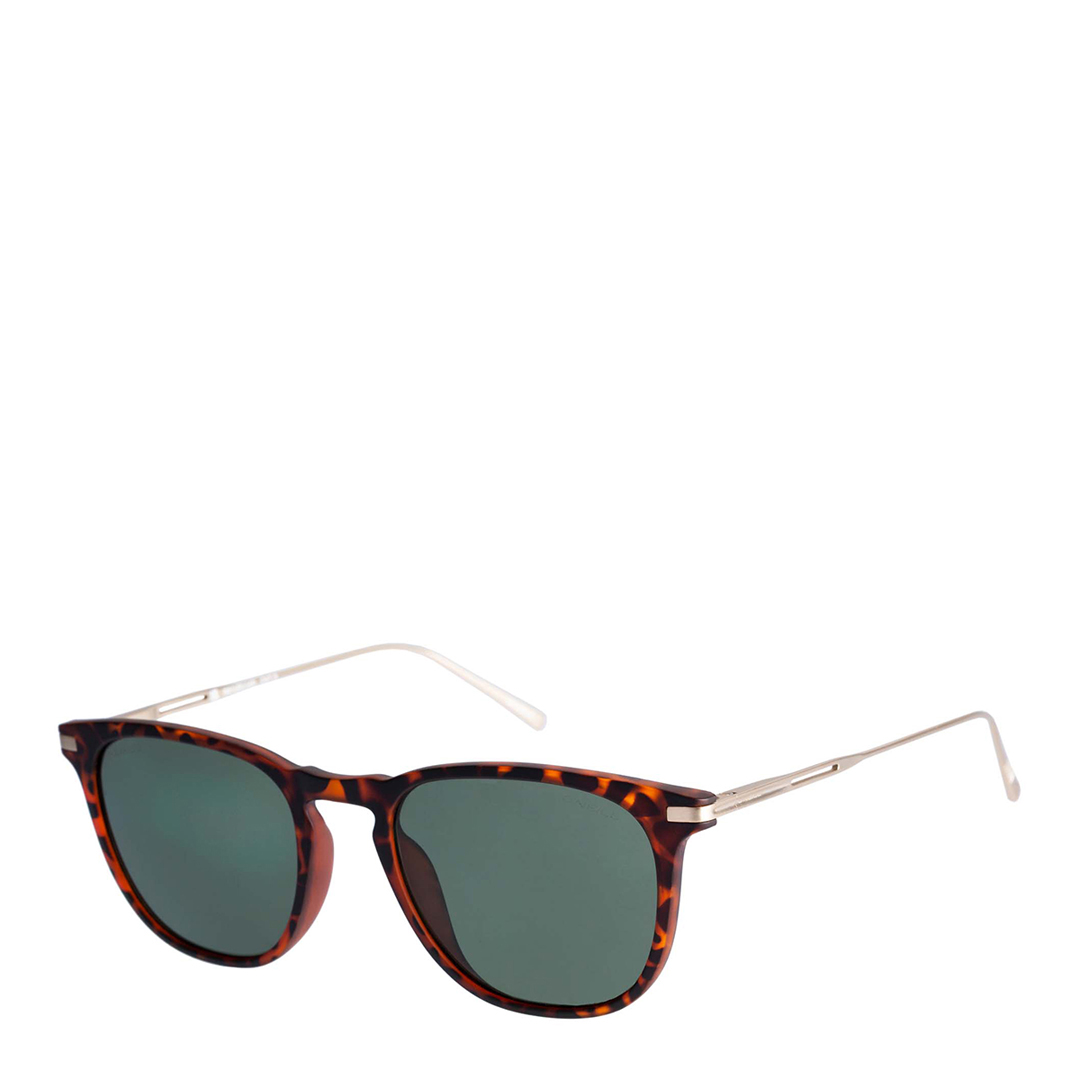 Brown Tortoise Frame Gold Temple Sunglasses 52mm