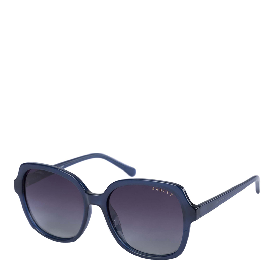 Round Navy Blue Frame Sunglasses 57mm