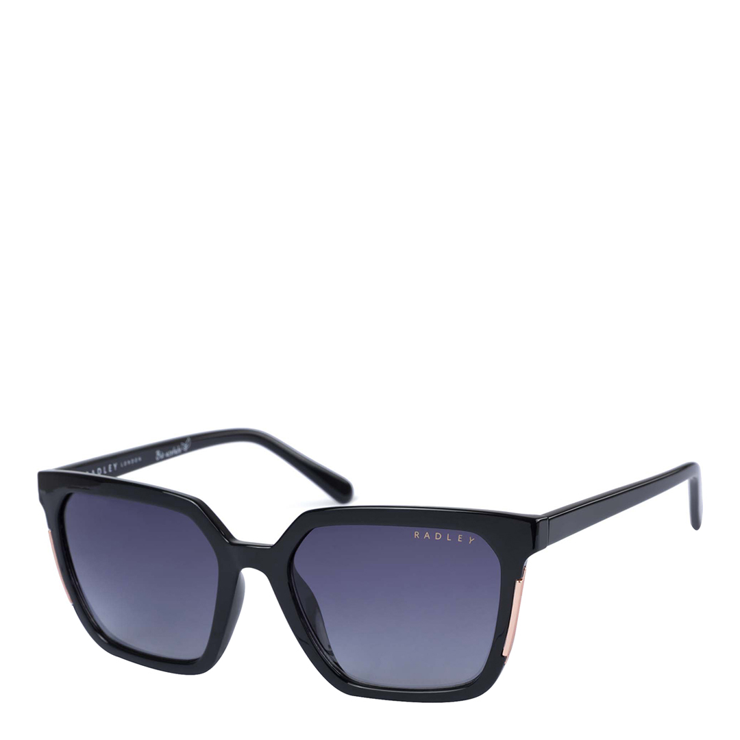Black Square Frame Blue Lense Sunglasses 54mm