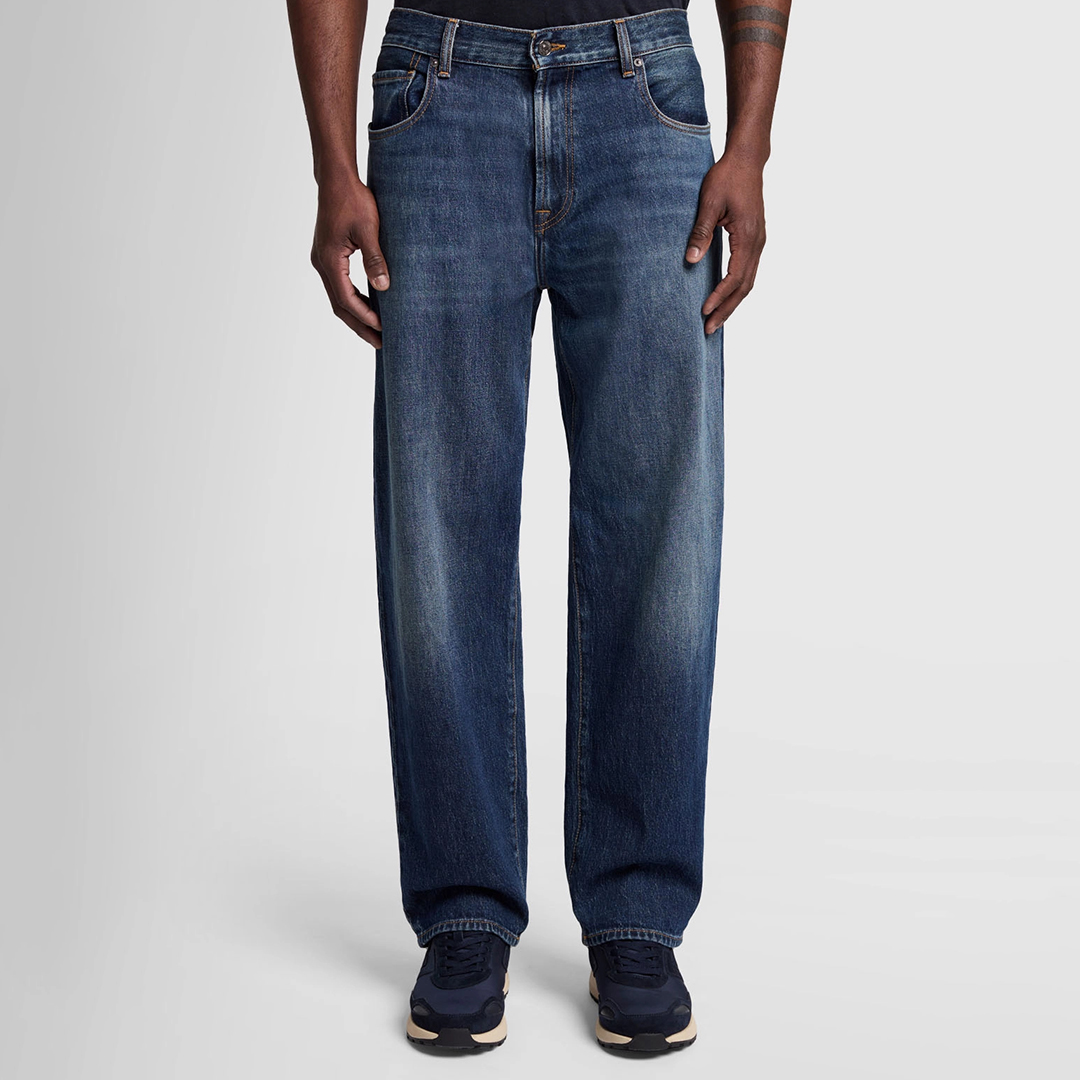 Dark Blue Ryan Threadlike Wide Jeans