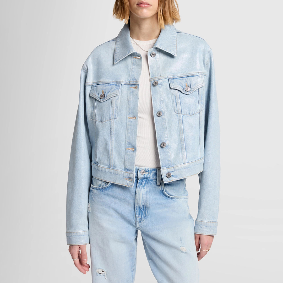 7 For All Mankind Light Blue Nellie Sunshine Denim Jacket – Size XS