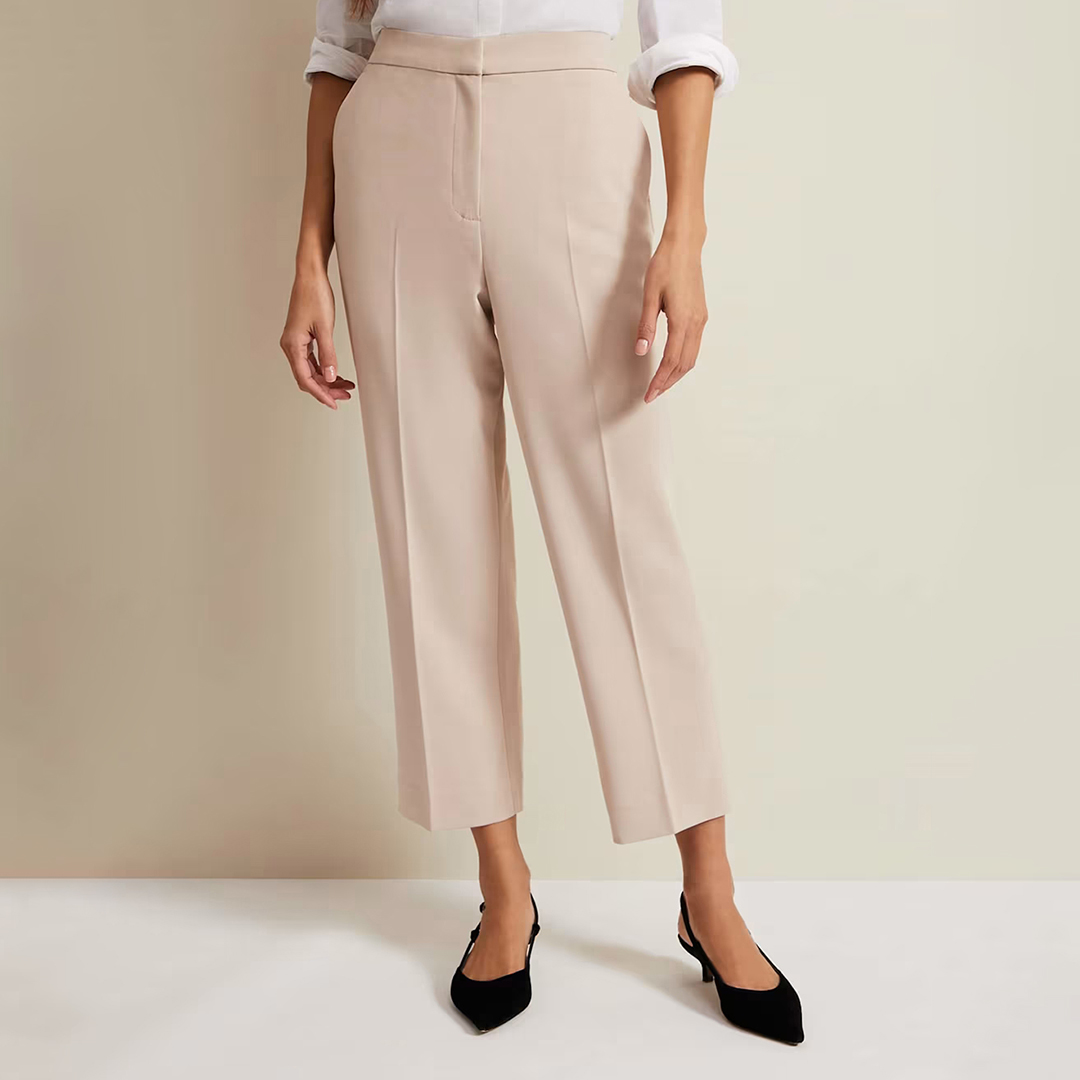 Stone Everlee Crop Straight Leg Trouser - Phase Eight - Modalova