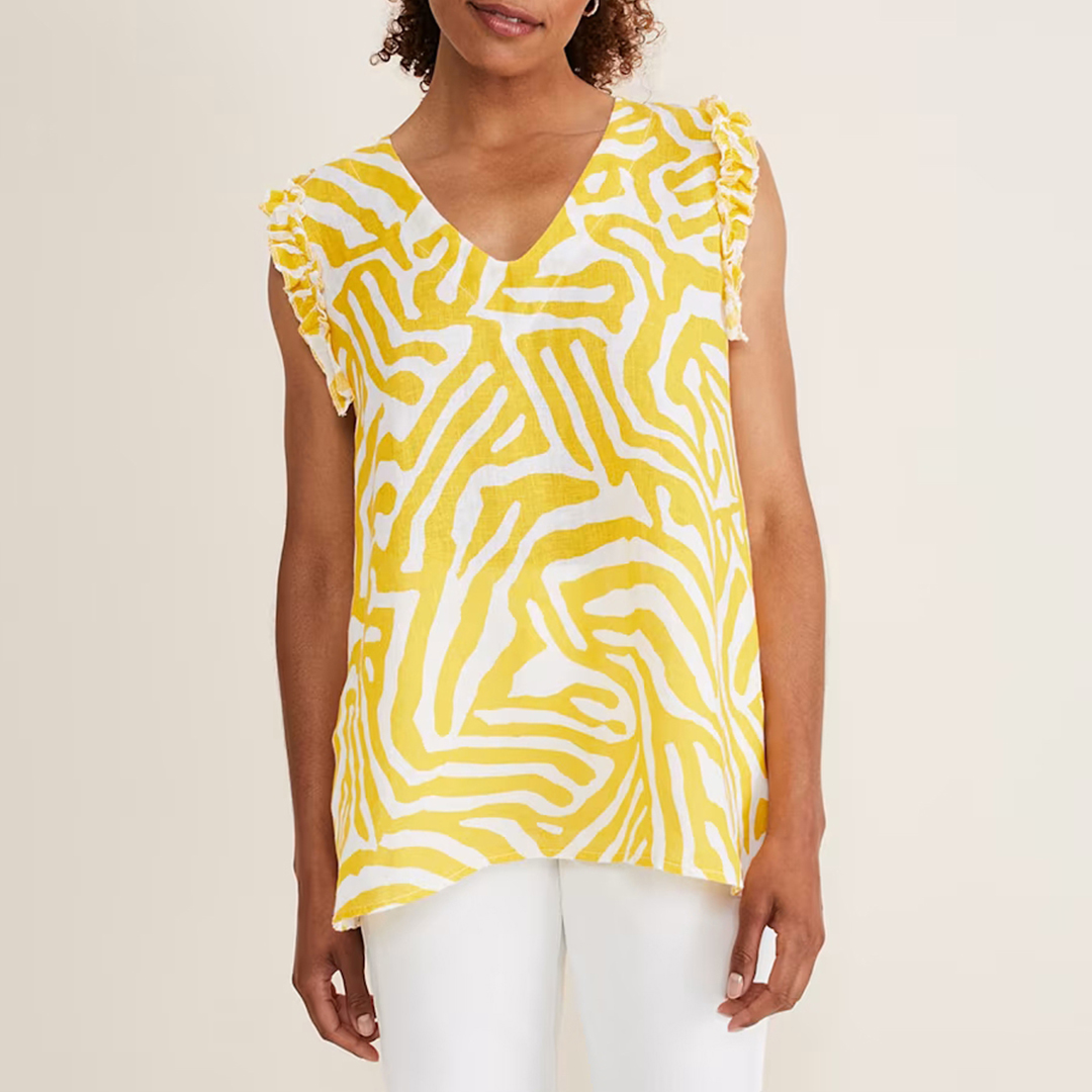 Yellow Syona Linen Blouse