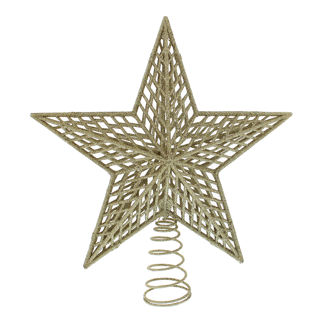 Festive Glitter Star Tree Topper Gold