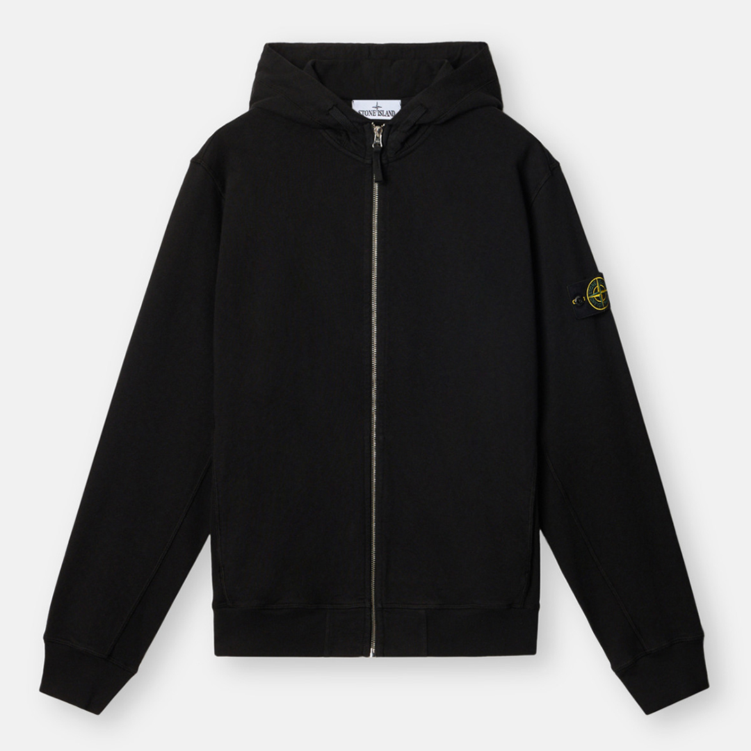 Black Organic Cotton Hooded Fleece