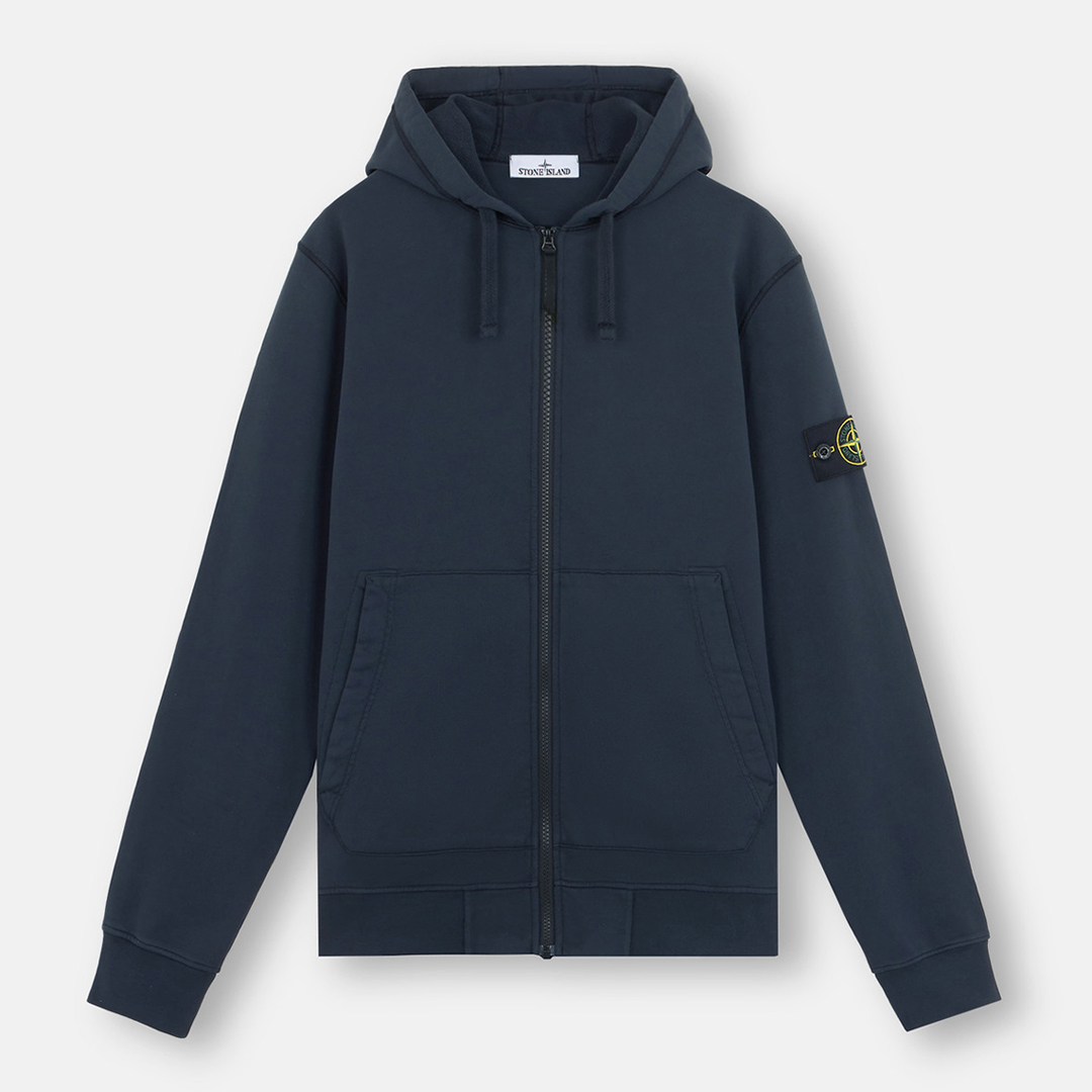 Navy Organic Cotton Hooded Fleece