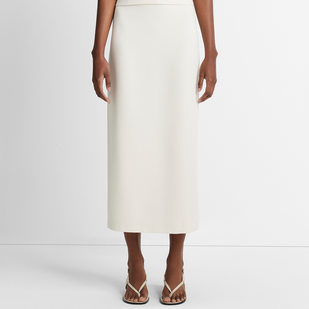 White Lean Pencil Skirt