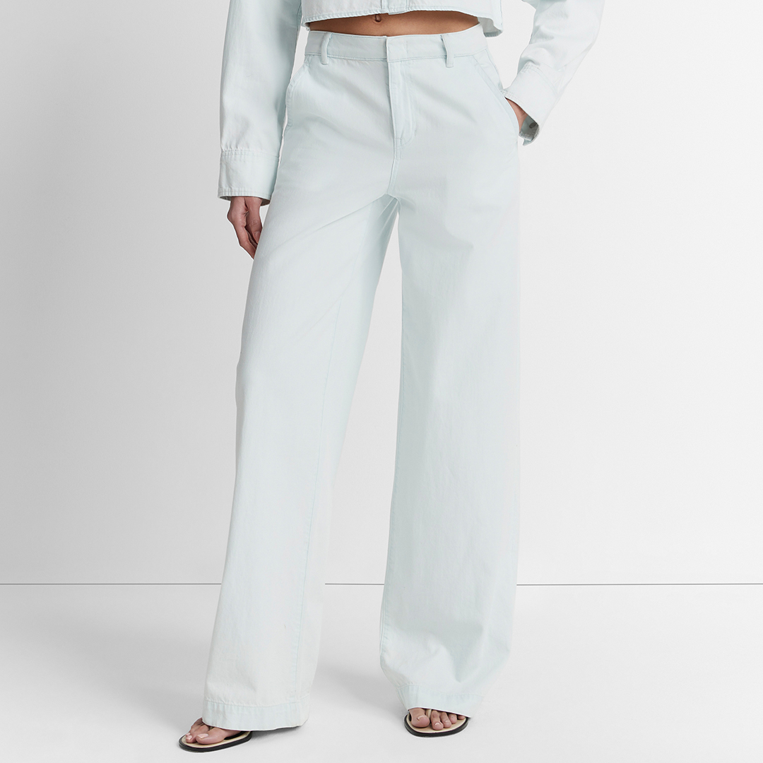 Vince Women's   Blue Pale Washed Wide Leg Trouser in Size 27, BrandAlley
