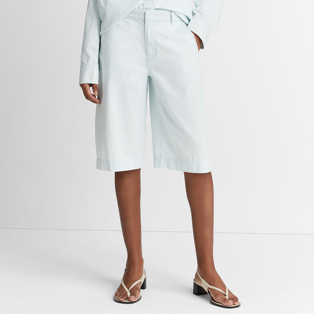 Pale Blue Spring Twill Long Short