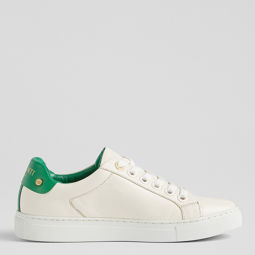 White/Green Signature Trainers