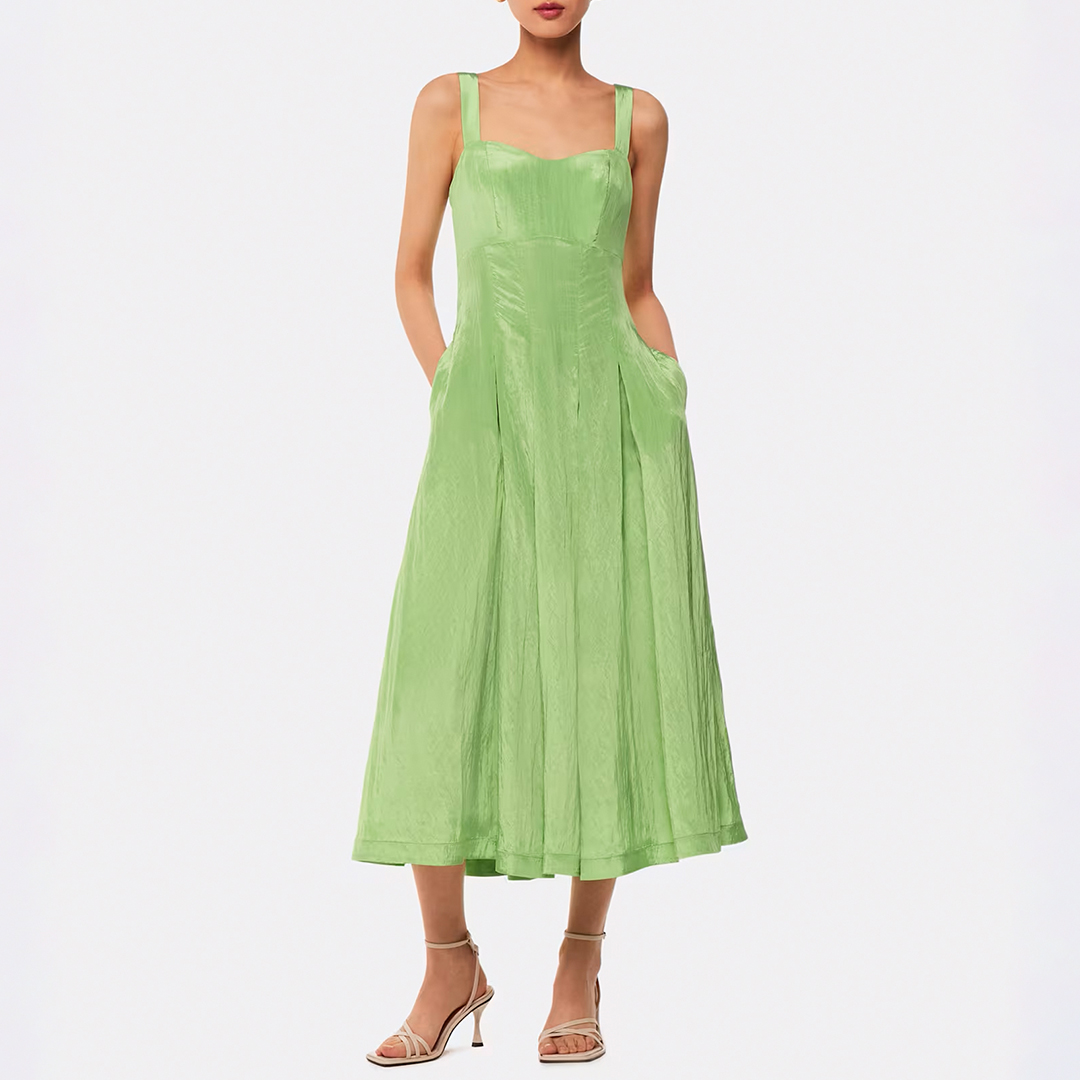 WHISTLES Women's  Green Kori Midi Dress in Size 12, BrandAlley
