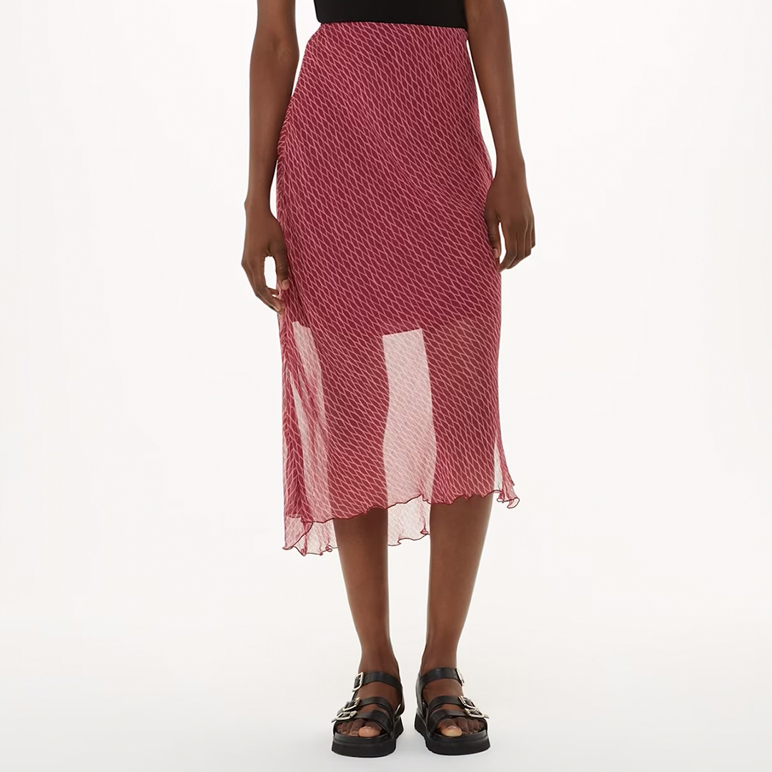 WHISTLES Women's  Pink Dainty Net Tie Detail Skirt in Size 10, BrandAlley