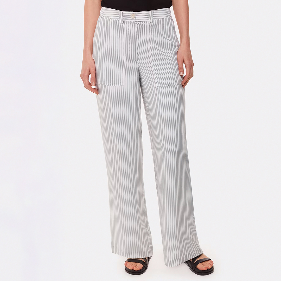 Beige Luna Stripe Trousers