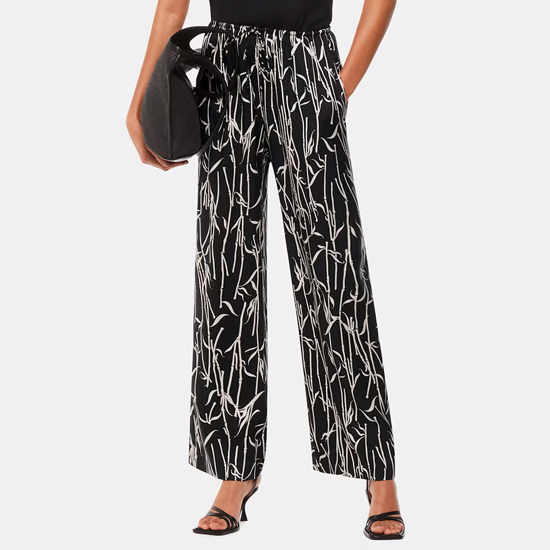 White Bamboo Shoots Print Trouser - WHISTLES - Modalova