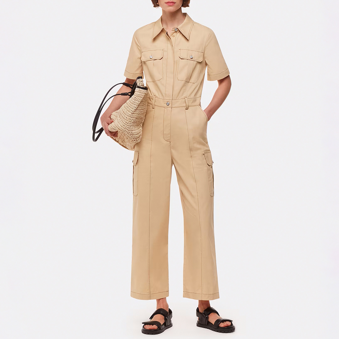 WHISTLES Women's  Sand Ellen Safari Jumpsuit in Size 16, BrandAlley