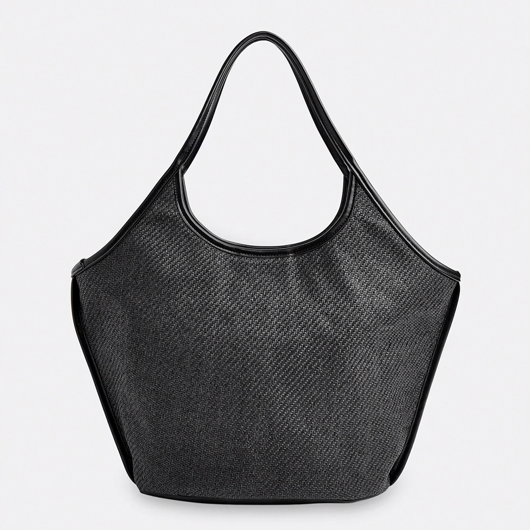 WHISTLES Women's   Black Mira Straw Tote Bag , BrandAlley