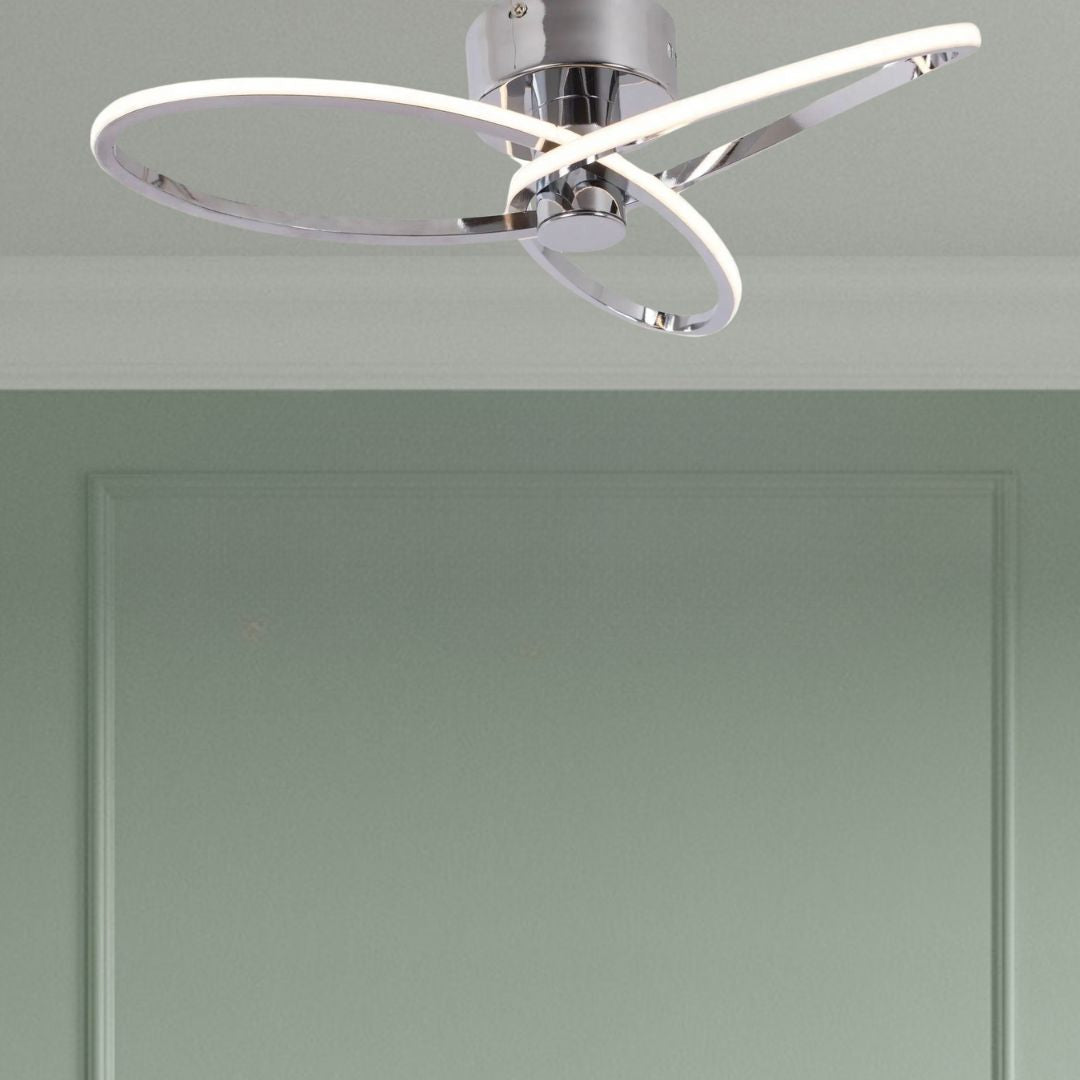 Pagazzi Lighting    Silver Reggie Polished Chrome Led Semi Flush Ceiling Light , BrandAlley