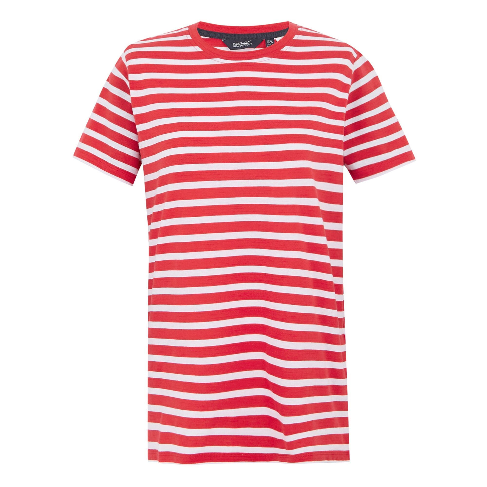 Regatta Women's  T-Shirt Bayletta BCI Cotton High Risk Red/White in Size 8, BrandAlley