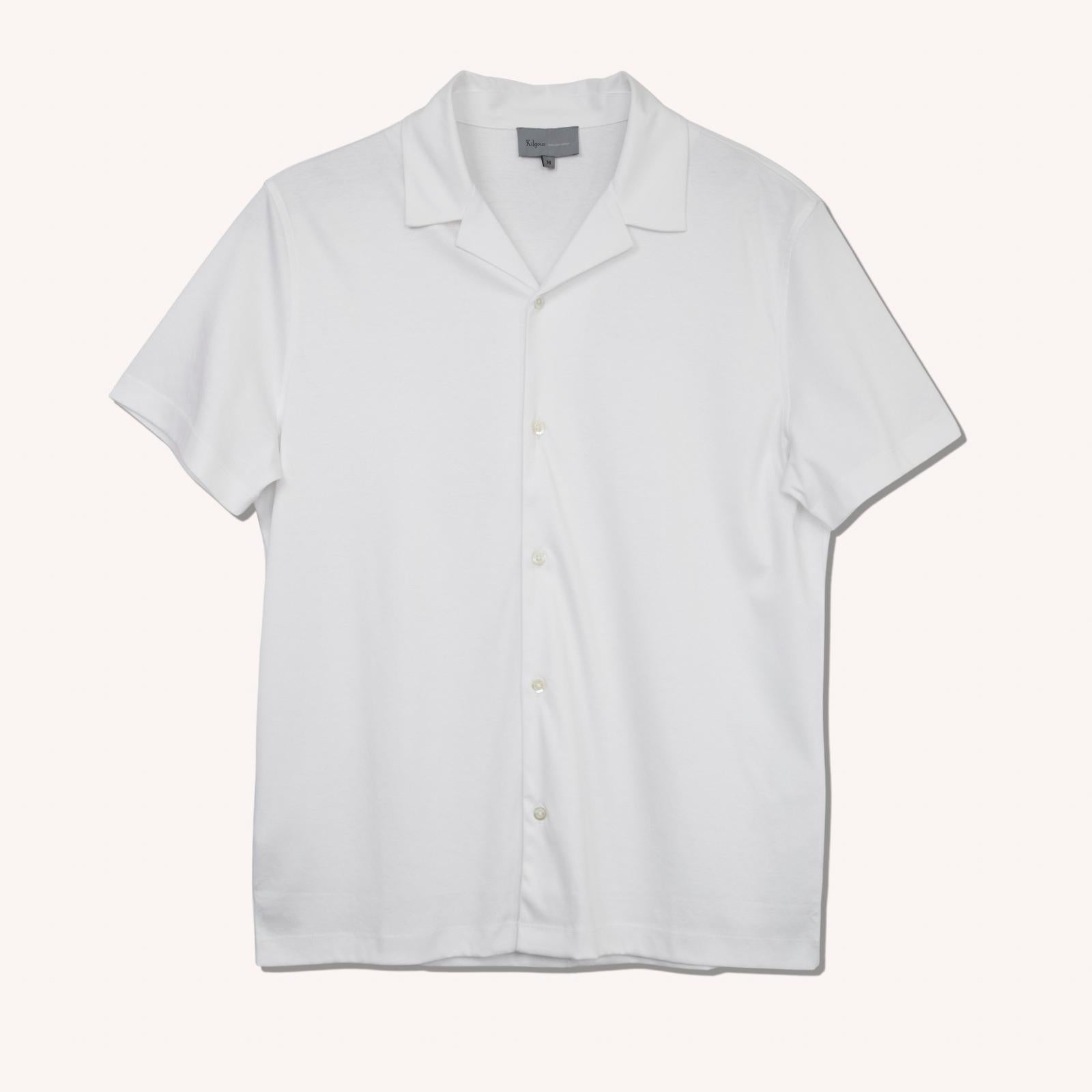 Kilgour White Resort Fit Short Sleeve Shirt – Luxury Comfort and Style
