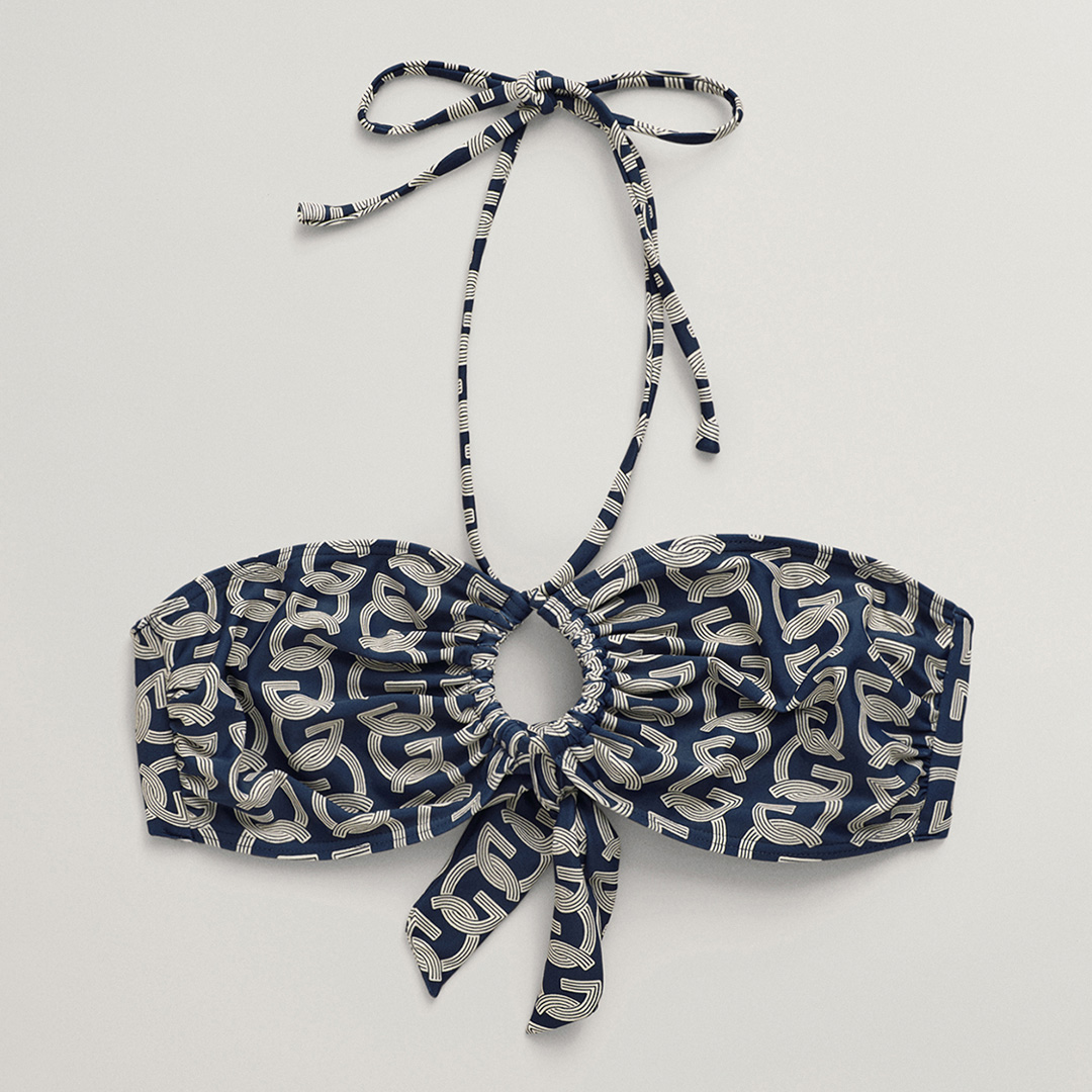 Gant Women's  Navy G Pattern Bandeau Top in Size S, BrandAlley
