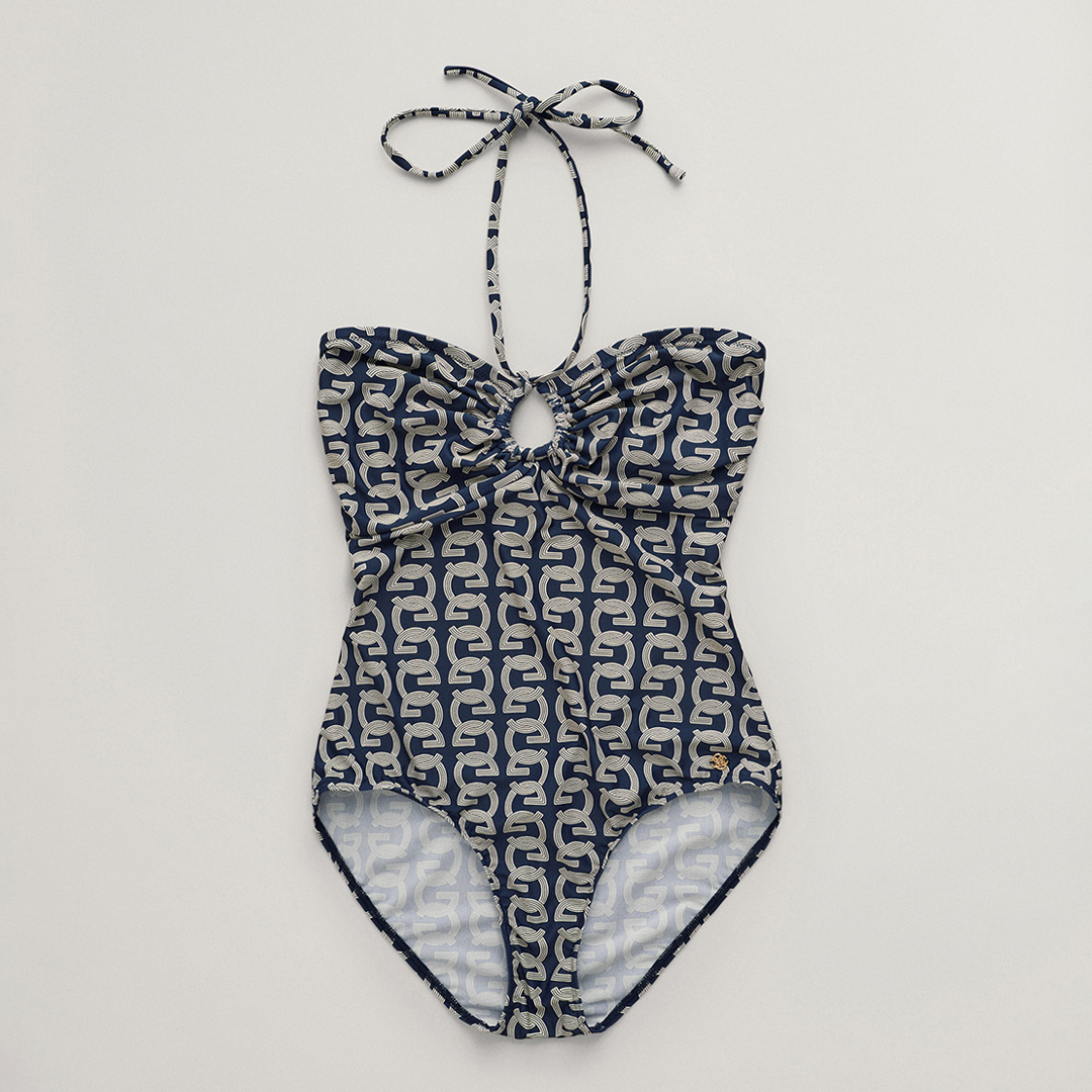 Gant Women's  Navy G Pattern Swimsuit in Size M, BrandAlley