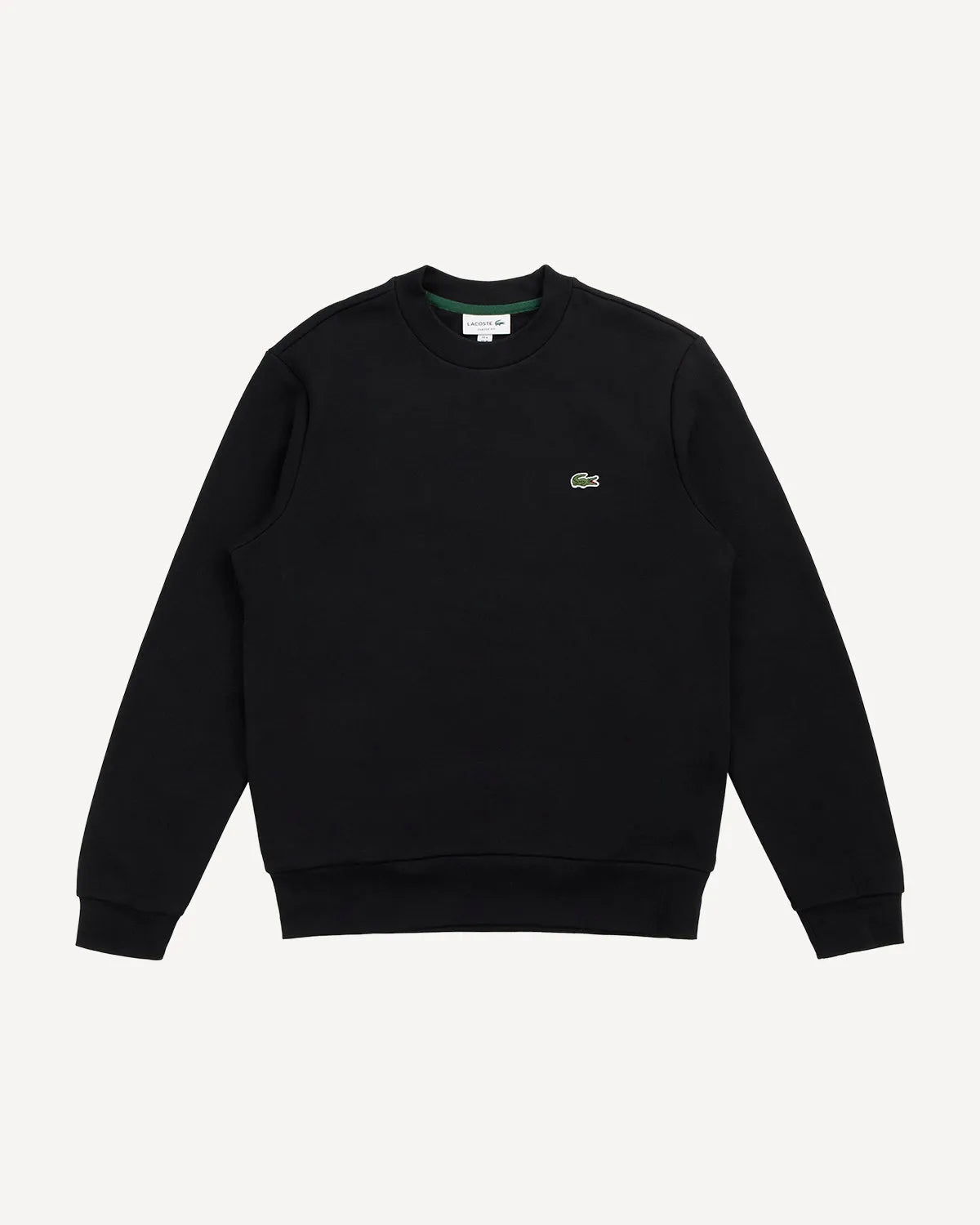 Lacoste Classic Logo Crew Sweatshirt in Black - Stylish Organic Cotton