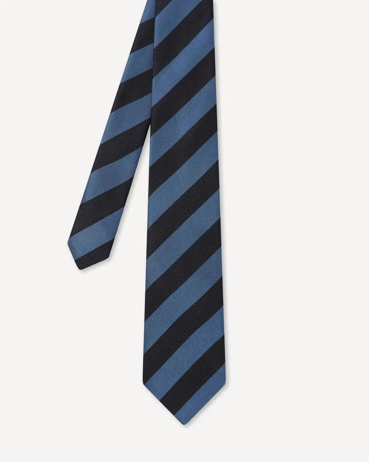 Charlie Allen Luxury Navy Blue Woven Club Stripe Tie
