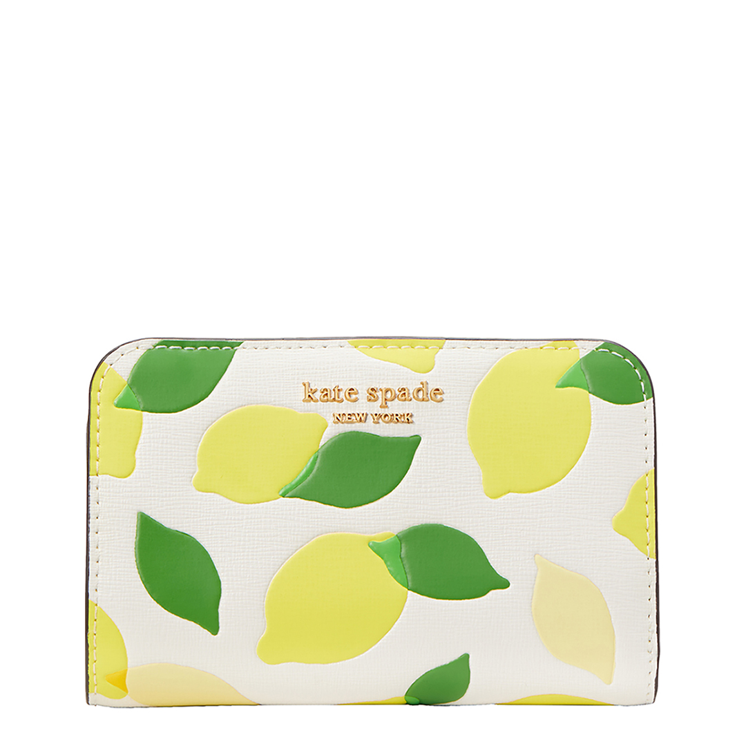 Parchment Lemon Print Compact Wallet