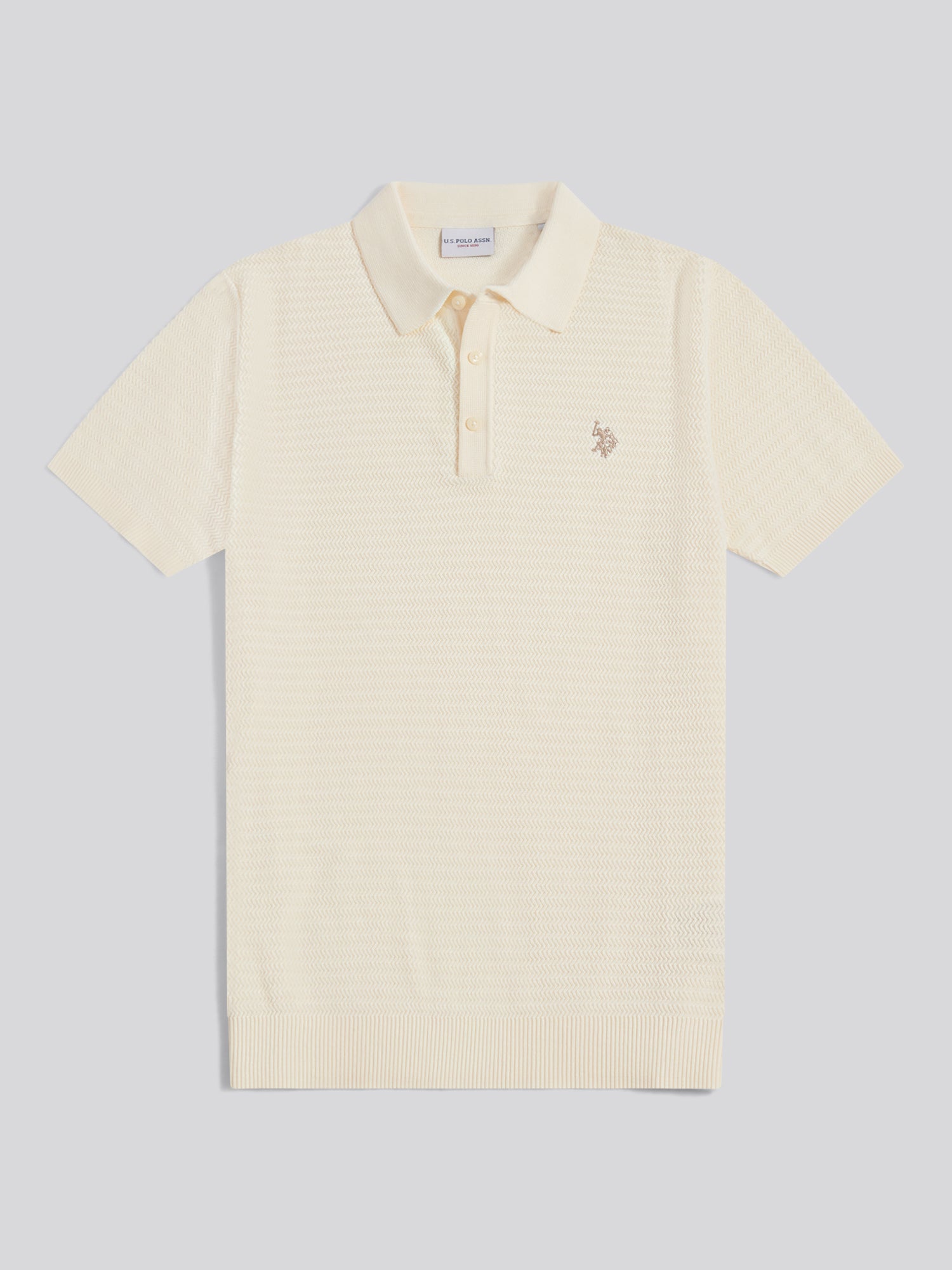 U.S. Polo Assn. Men's U.S. Polo Assn. Herringbone Texture Knit SS Polo in Size XXL, BrandAlley