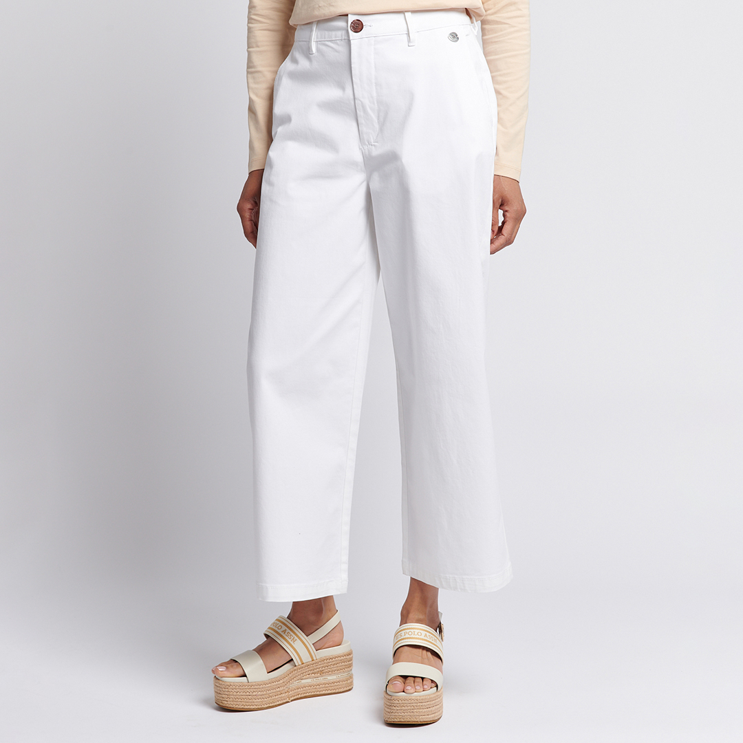 White Ankle Grazer Chino Trouser