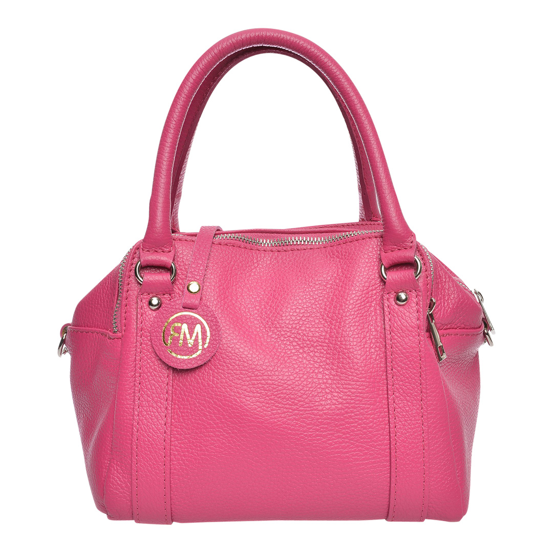 Pink Leather Handbag By Roberta M