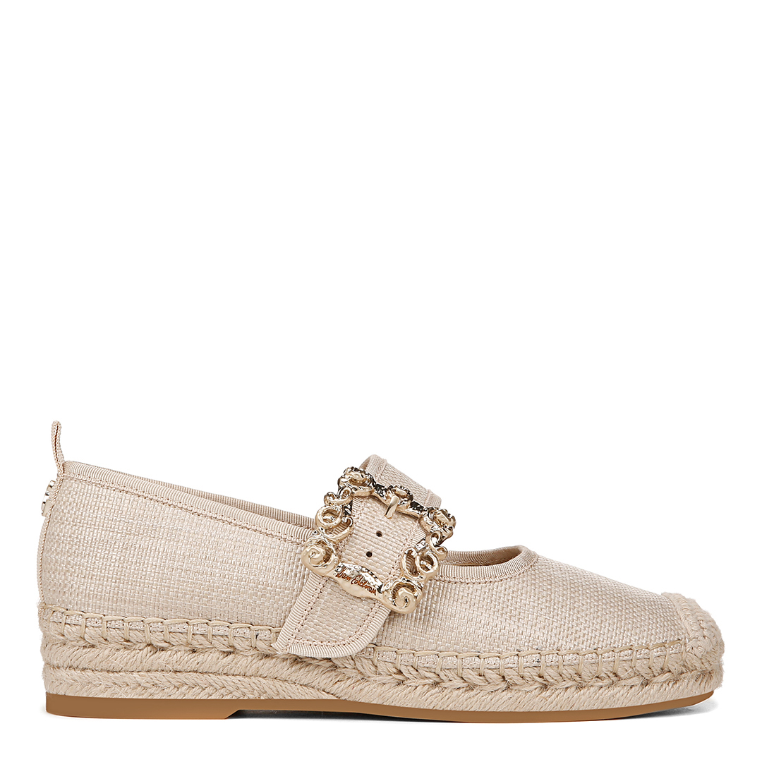 Women's Natural Maddy Woven Embellished Flat Shoes