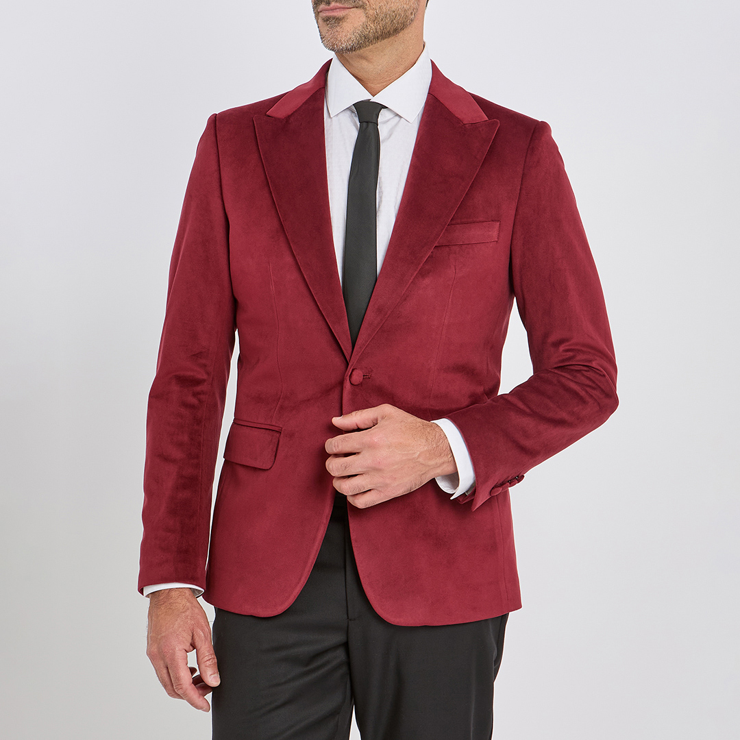 Burgundy Vincent Velvet Blazer Burgundy Vincent Velvet Blazer