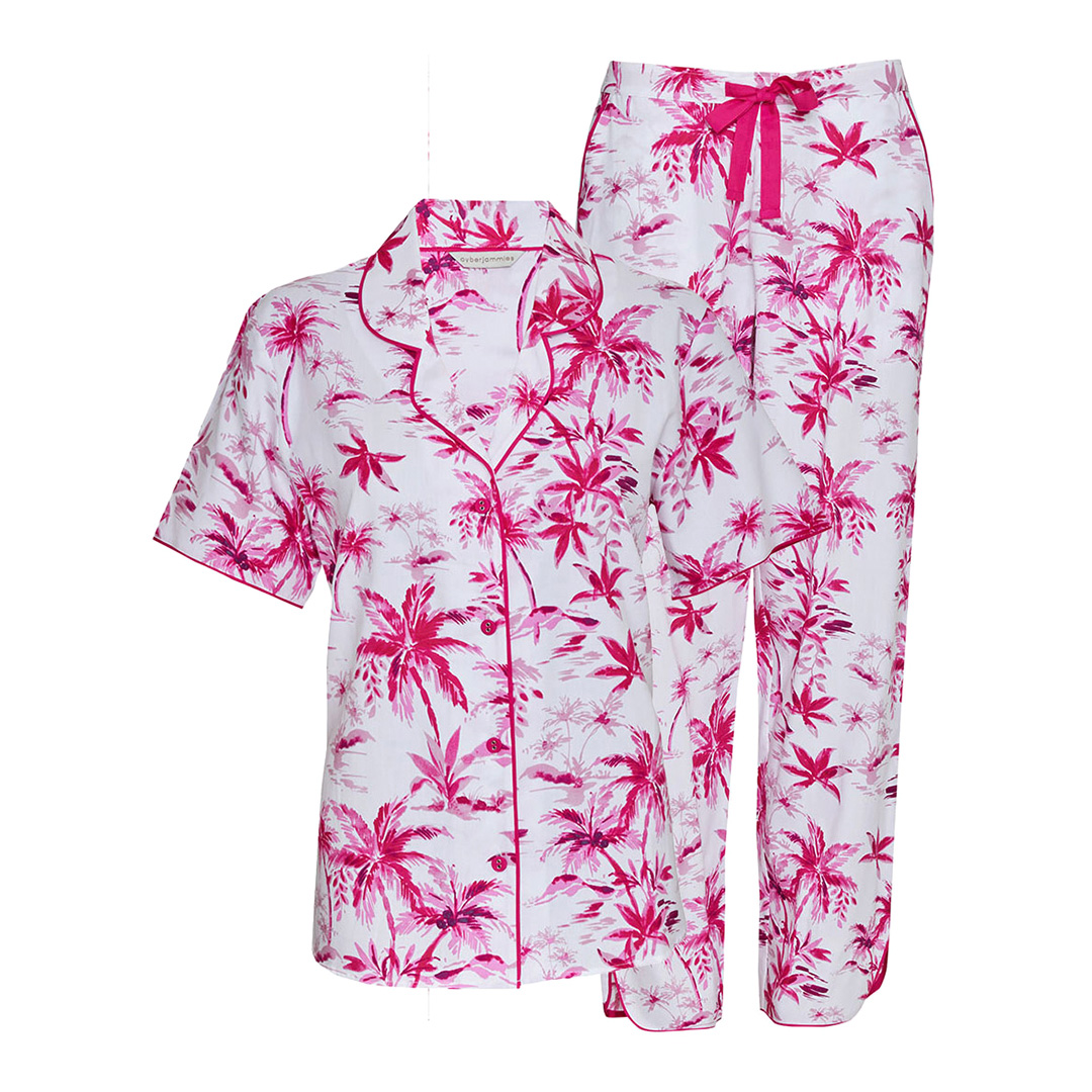 White Palm Print Pyjama Set - Cyberjammies - Modalova