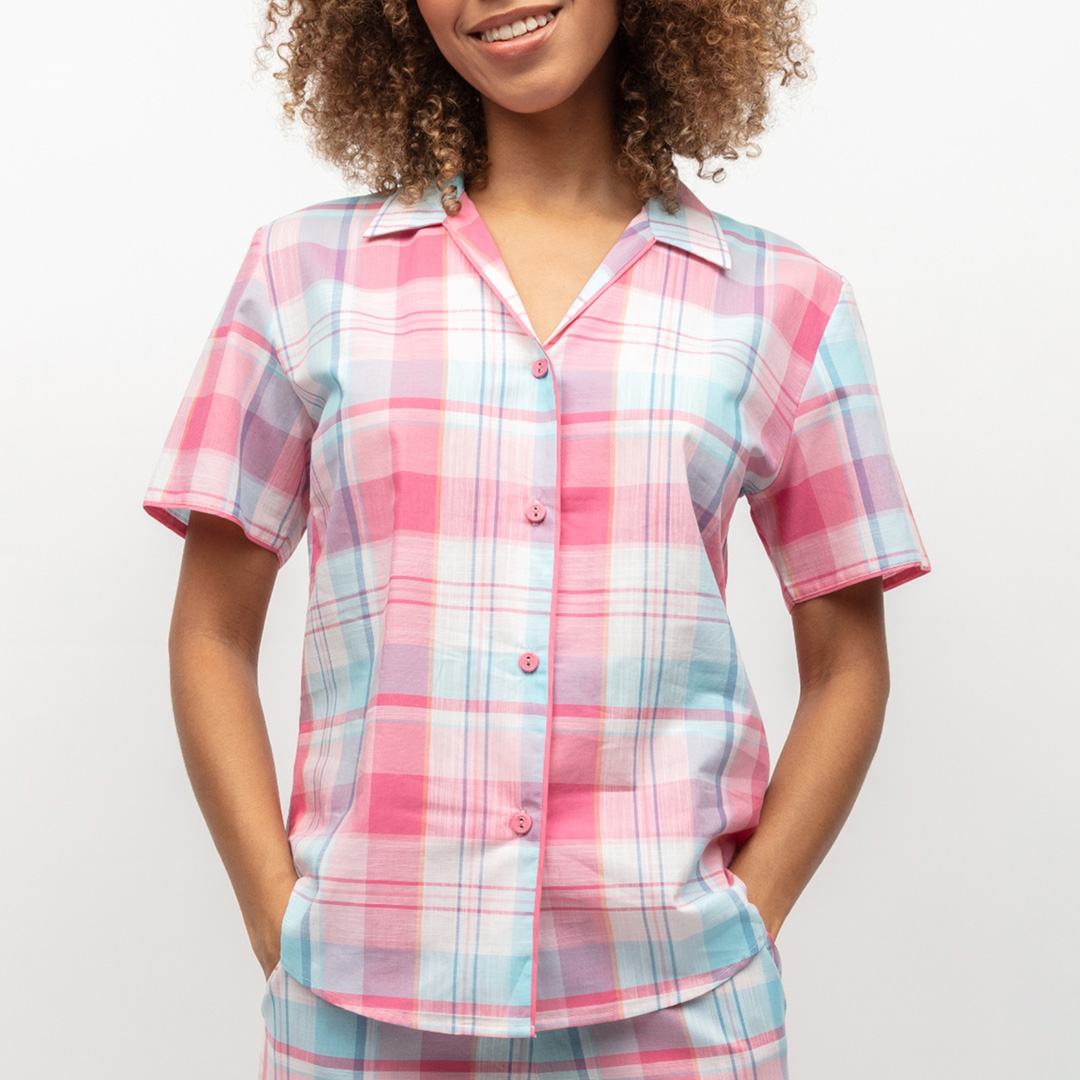 Pink Check Pyjama Set - Cyberjammies - Modalova