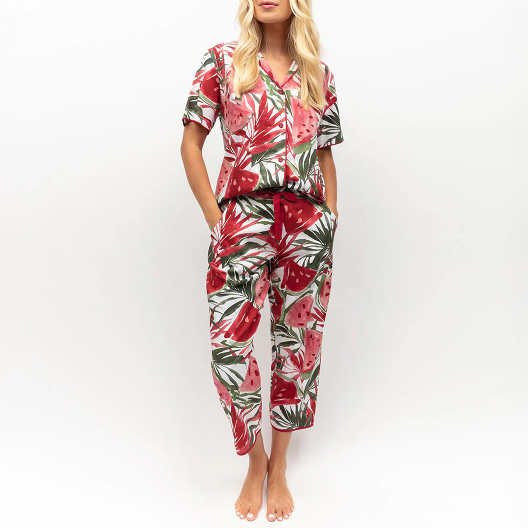 Watermelon Print Cropped Pyjama Set - Cyberjammies - Modalova
