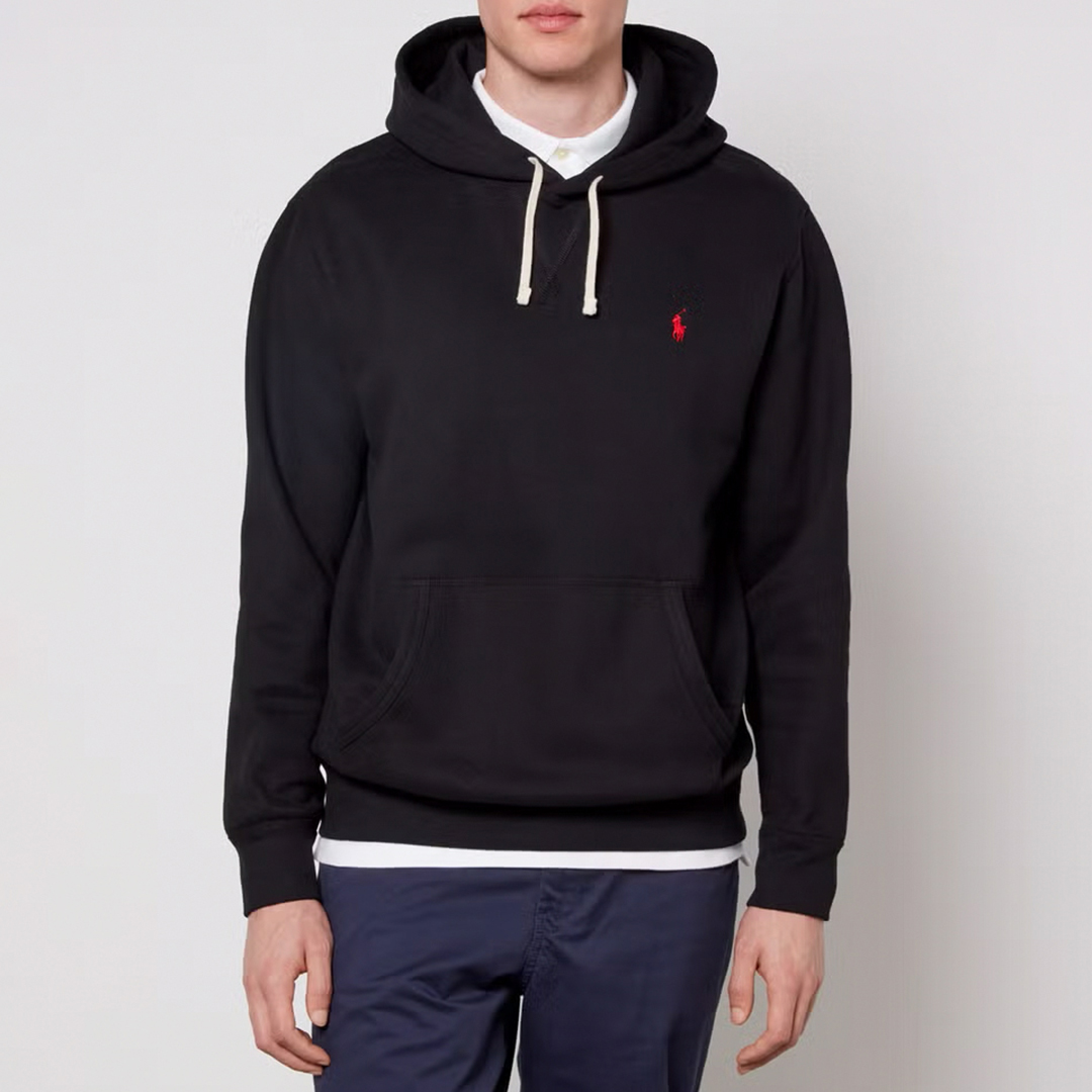 Black Cotton Blend Hoodie