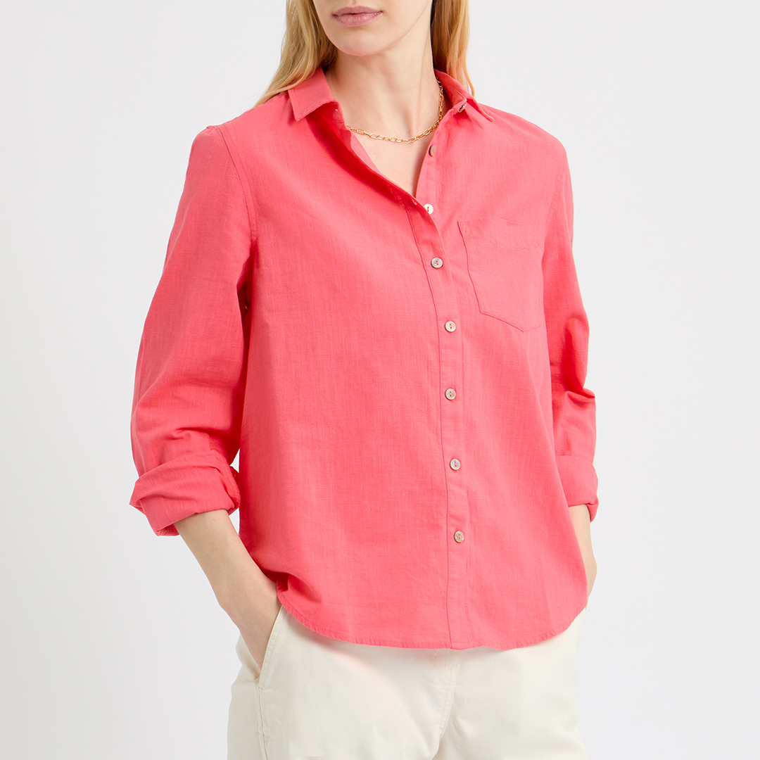 Coral Relaxed Solid Shirt