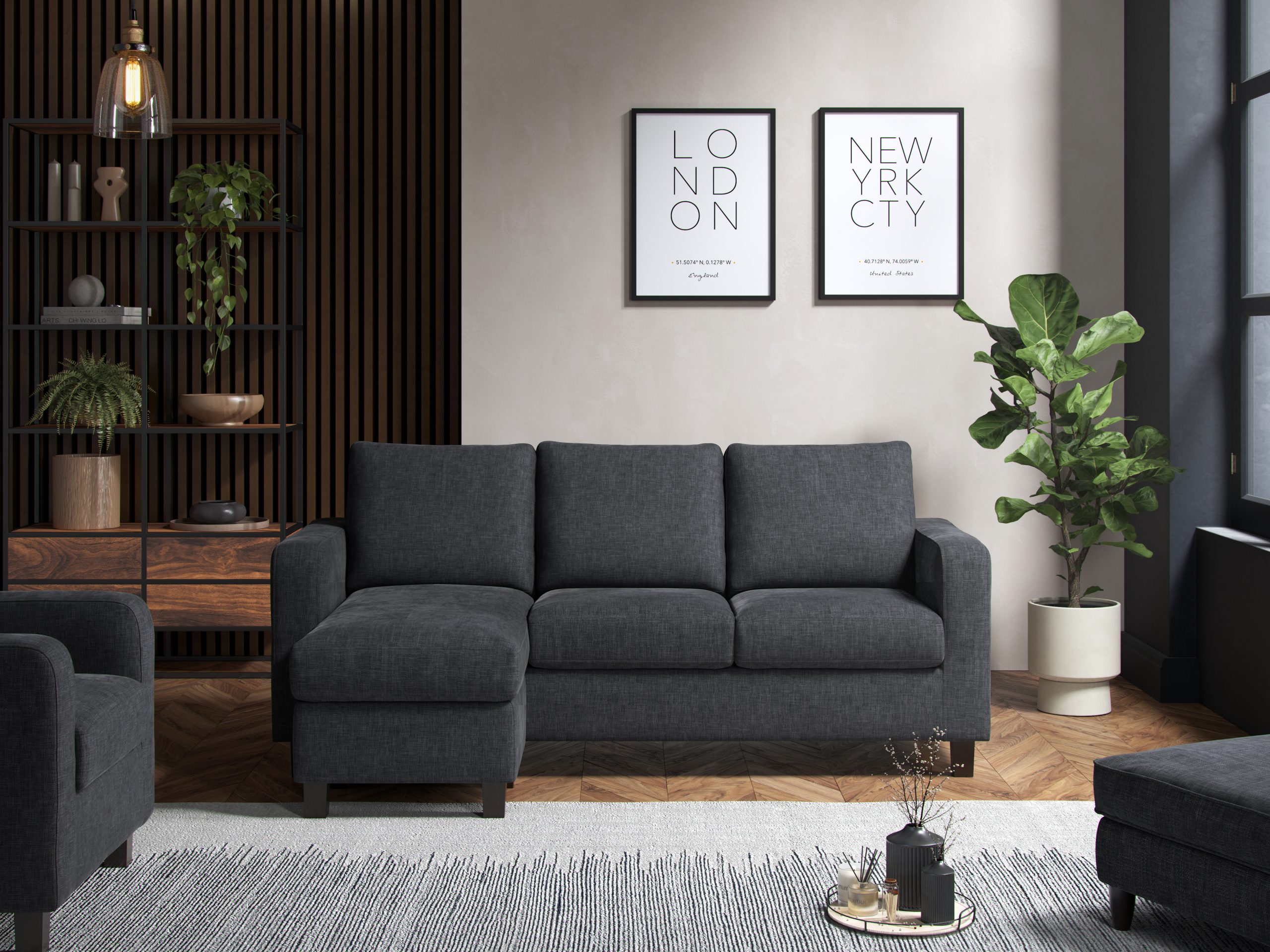 The Great Sofa Company   Ava Reversible Chaise Sofa Turin Grey , BrandAlley