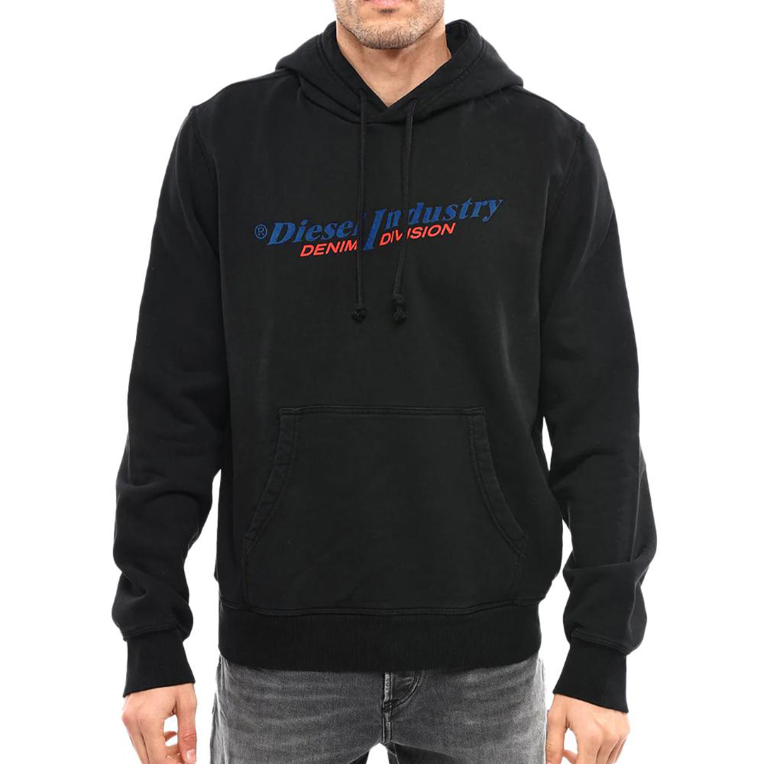 Navy Printed Logo Hoodie