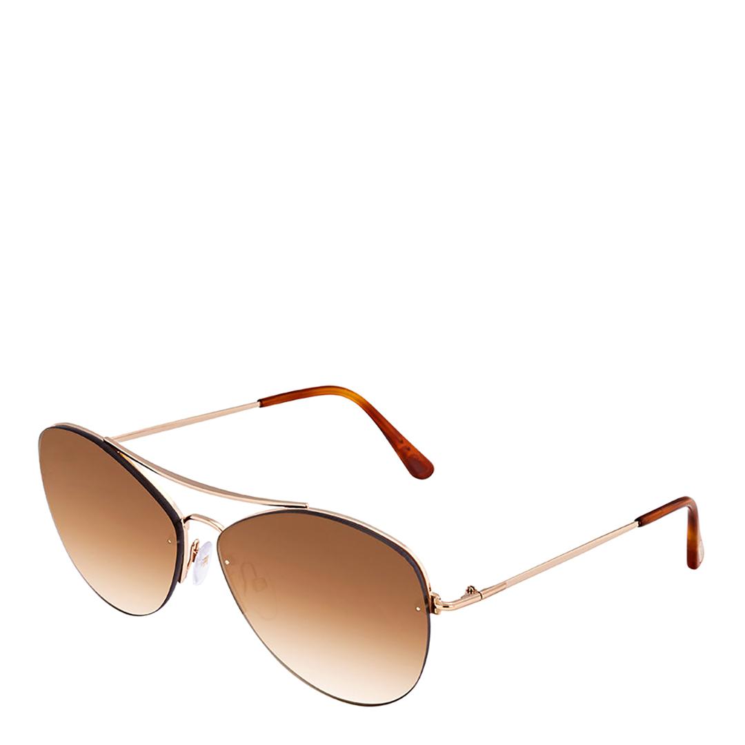 Shiny Rose Gold Womens Sunglasses 60mm