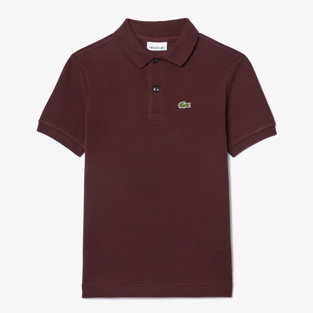 Boys Burgundy Cotton Polo Shirt