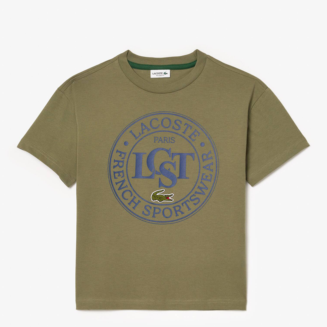 Khaki Contrast Badge Logo T-Shirt