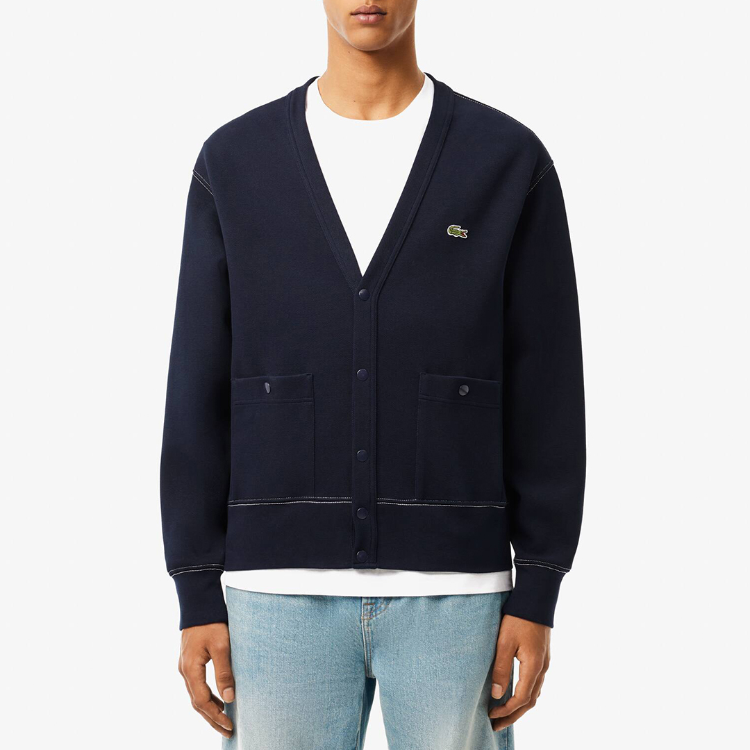 Navy V-Neck Sweat Cardigan